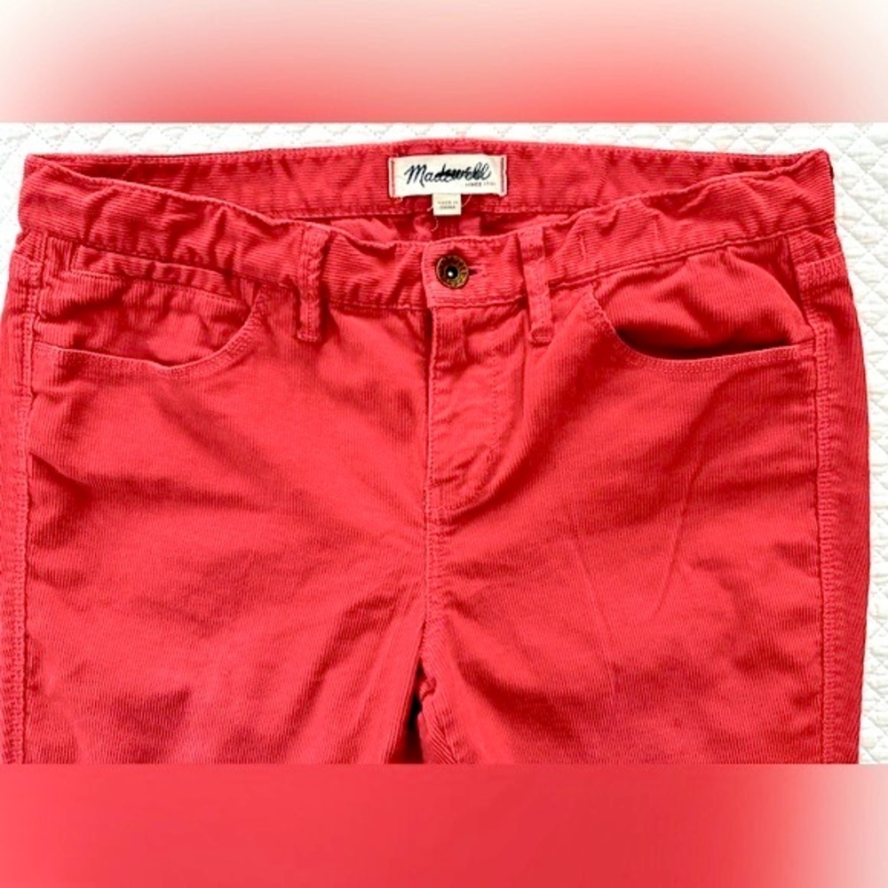 Madewell Courdoroy Jeans in Red SZ 29 - Picture 1 of 5